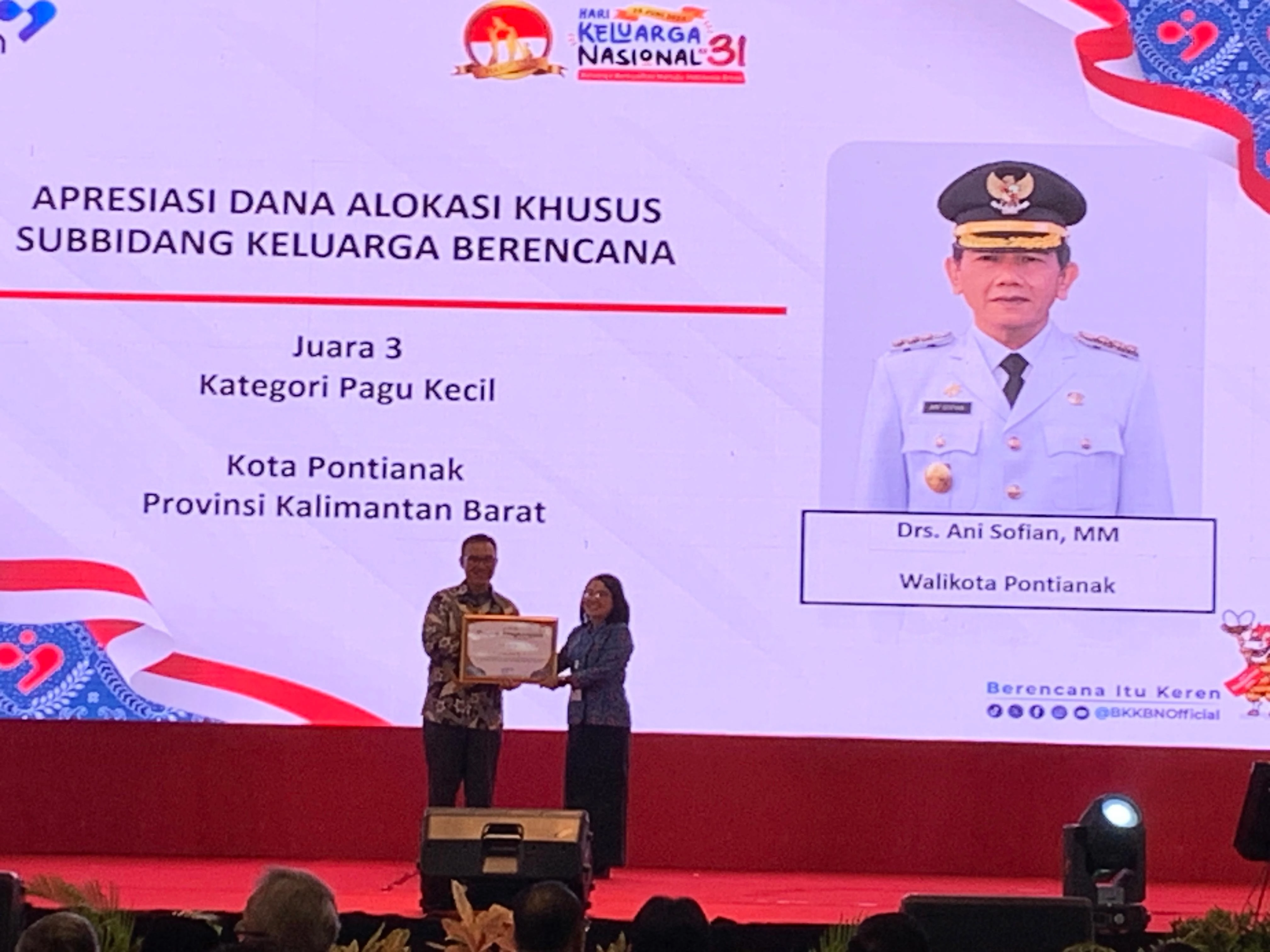 Optimal Kelola DAK Subbid KB, Pemkot Raih Penghargaan Nasional