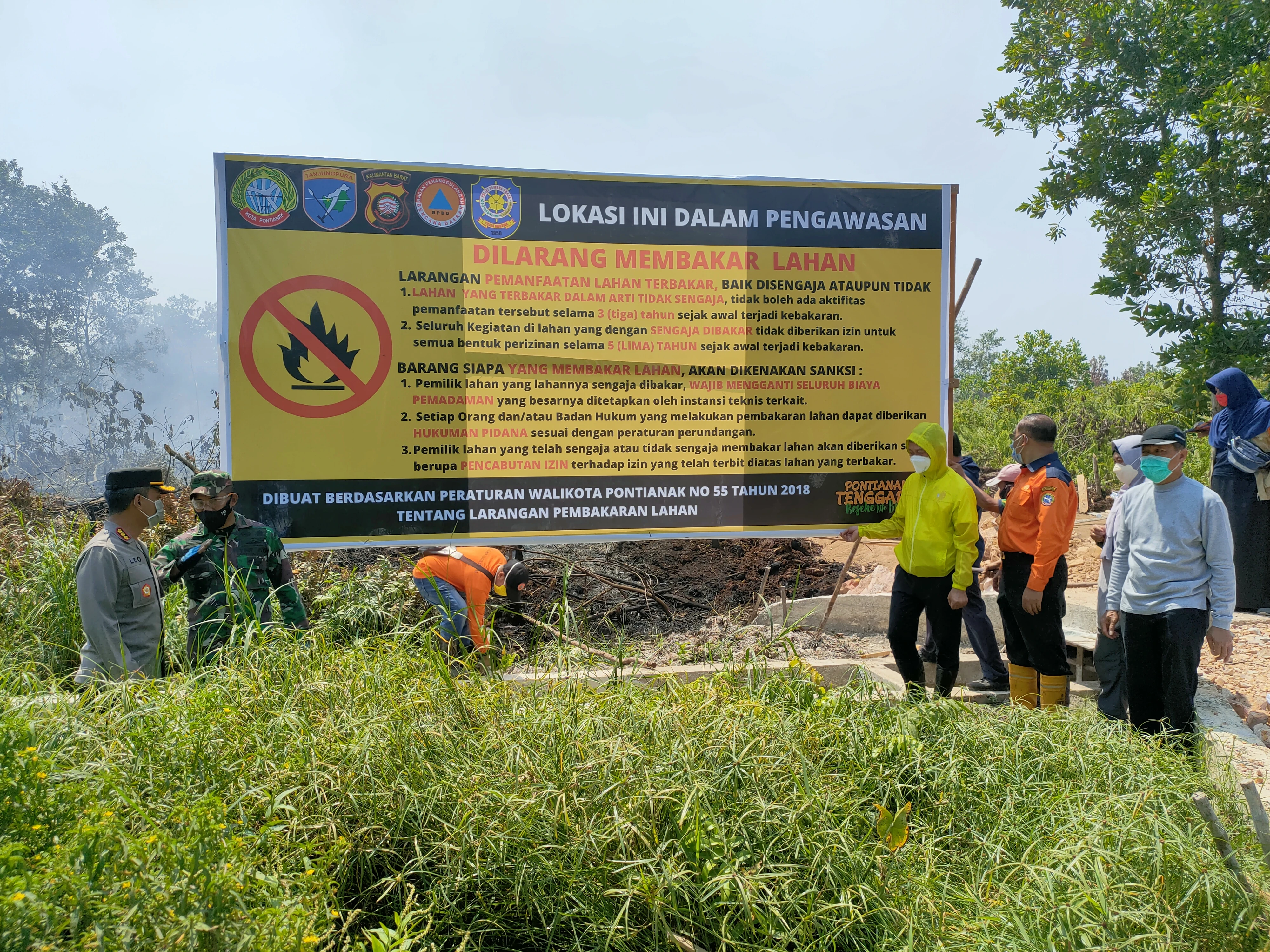 Pemkot Pontianak Segel Lahan yang Terbakar