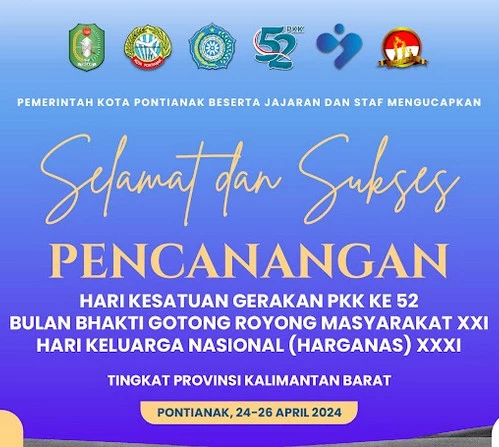 Spanduk Dalam rangka Pelaksanaan HKG PKK Ke-53 Tingkat Provinsi Kal-Bar Tahun 2024